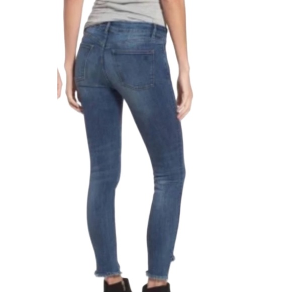 DL 1961 Margaux Instasculpt Mid Rise Ankle Skinny Jeans Frayed Angle Hem Size 29 - Picture 2 of 15